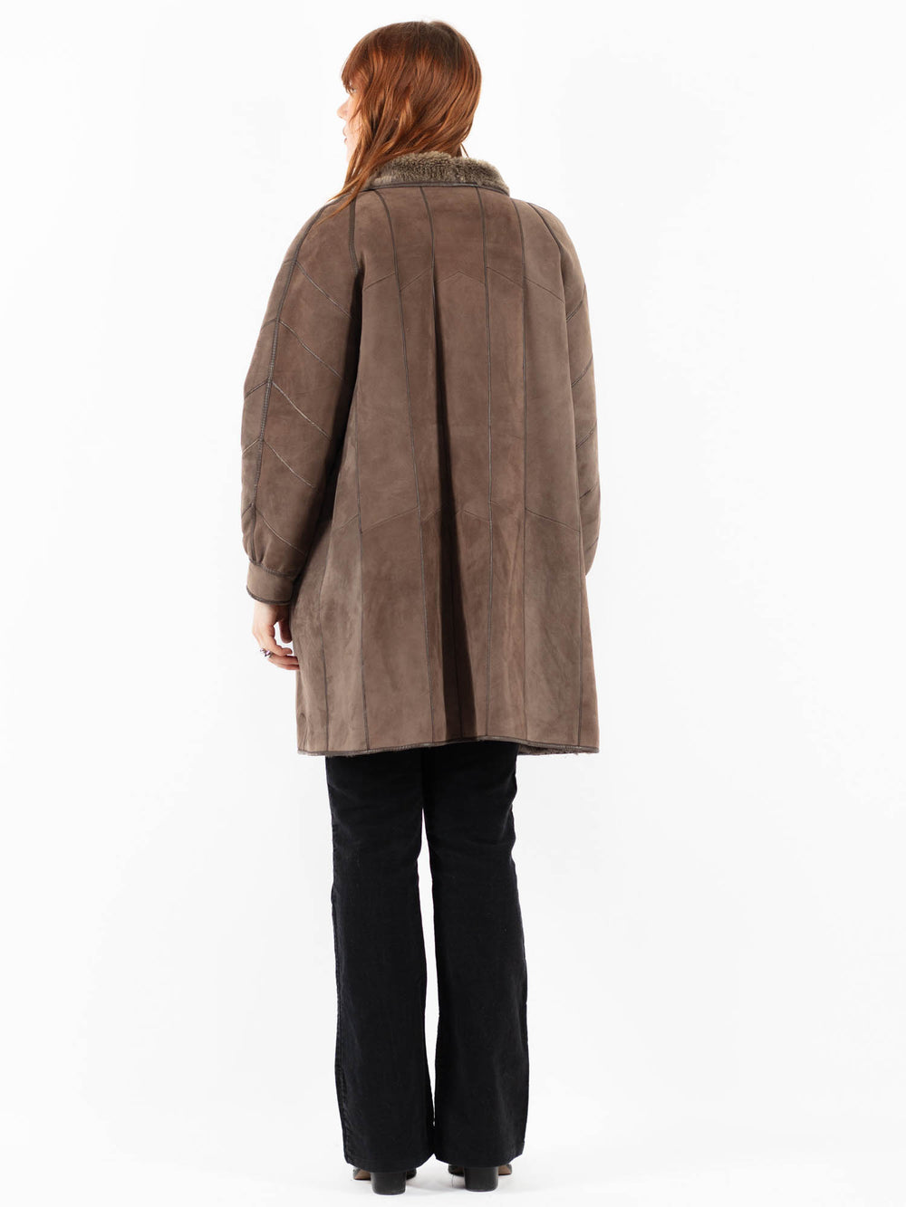 Vintage 80's Women Sheepskin Coat in BeigeV9815