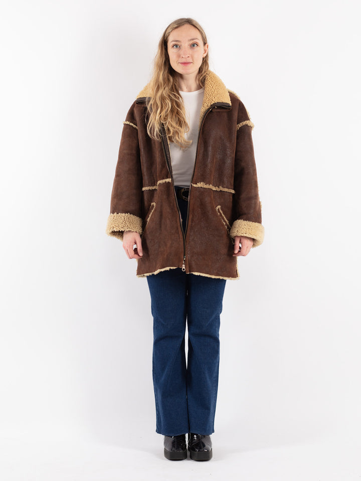 Vintage 80's Women Sheepskin in BrownV8801