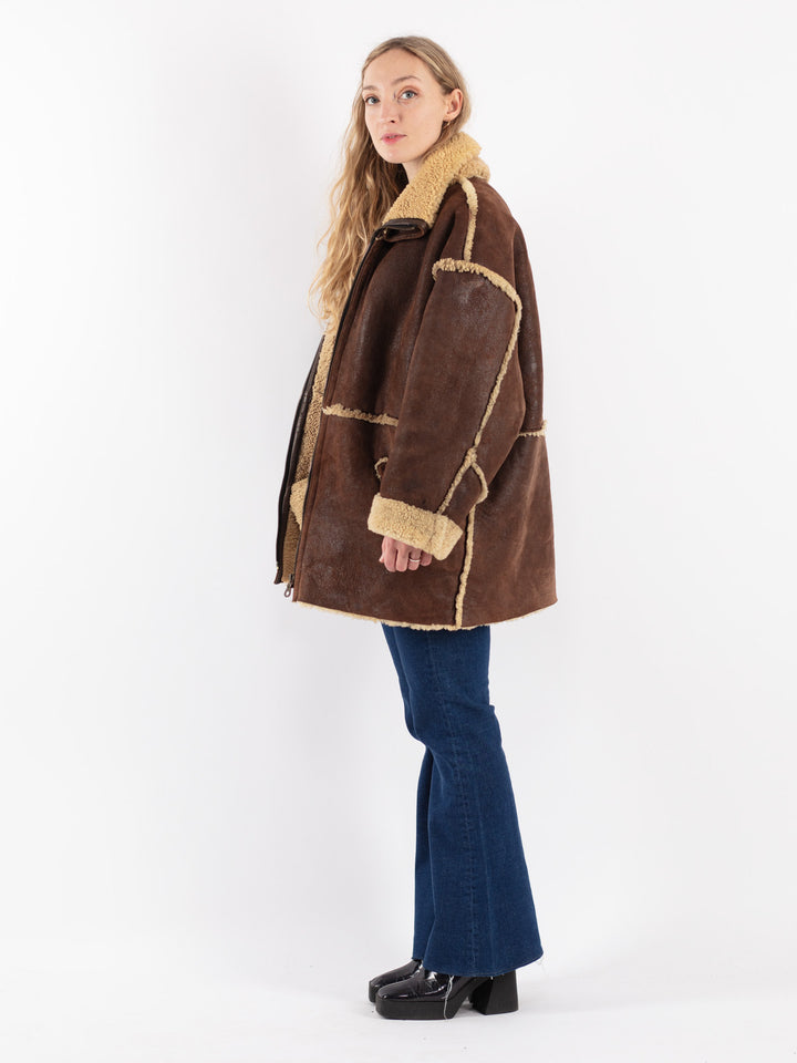 Vintage 80's Women Sheepskin in BrownV8801