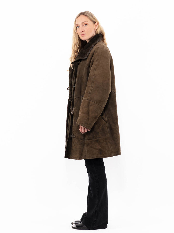 Vintage 80's Women Sheepskin in GreenA0950