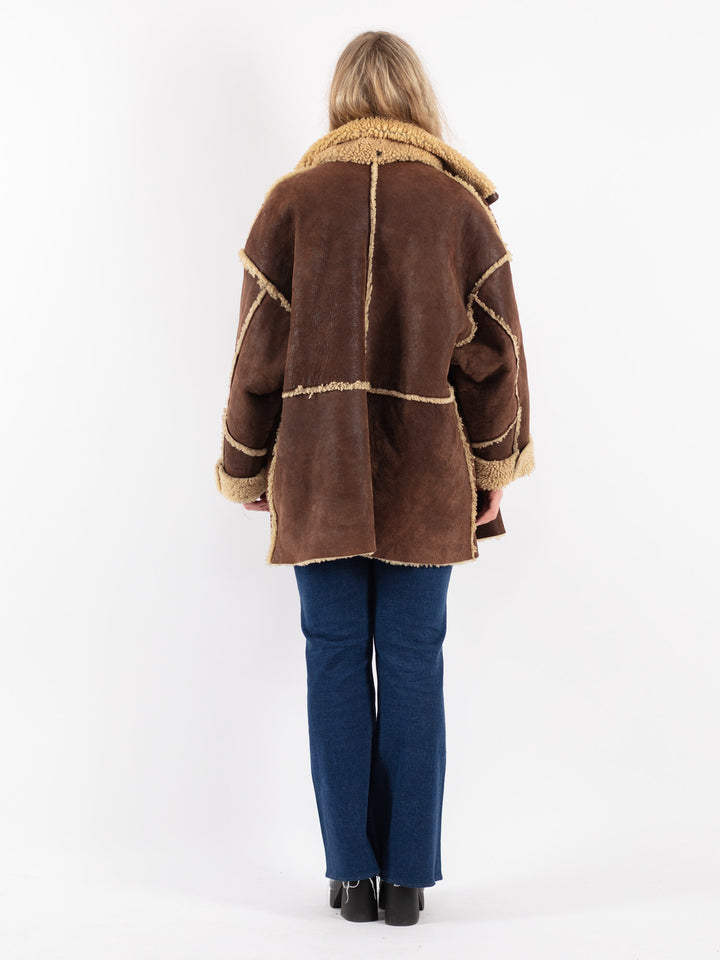 Vintage 80's Women Sheepskin in BrownV8801