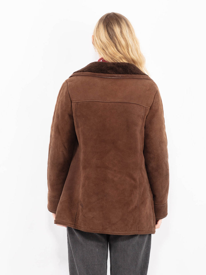 Vintage 80's Women Sheepskin Coat in BrassA0671