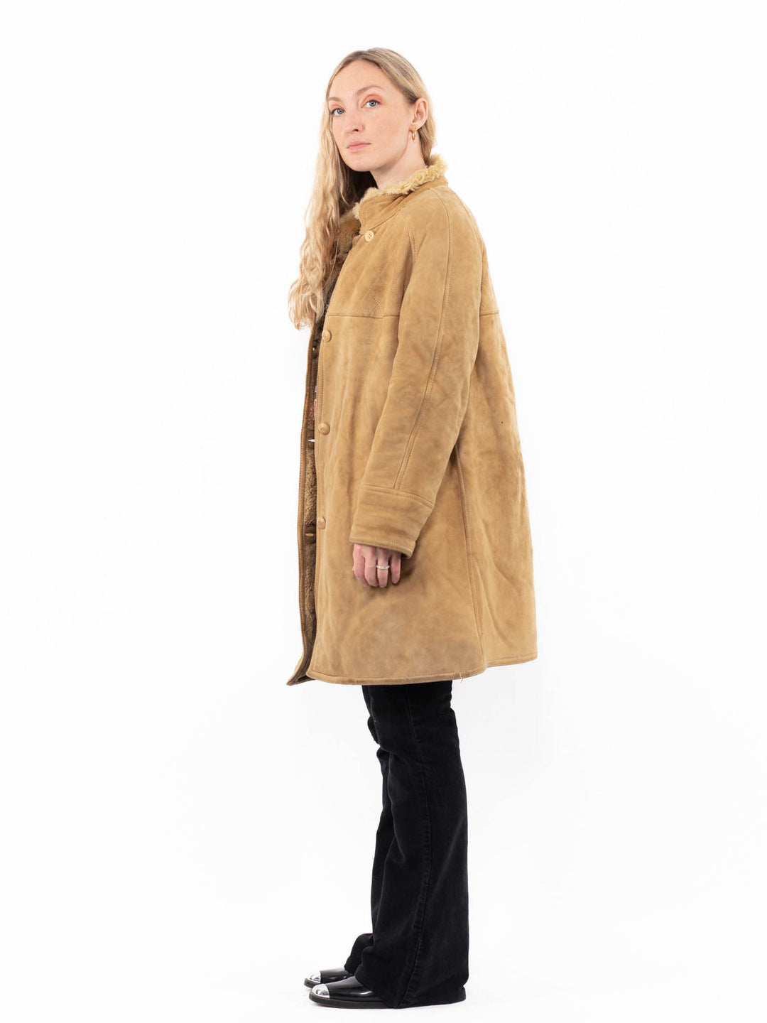 Vintage 80's Women Sheepskin in BeigeA0956