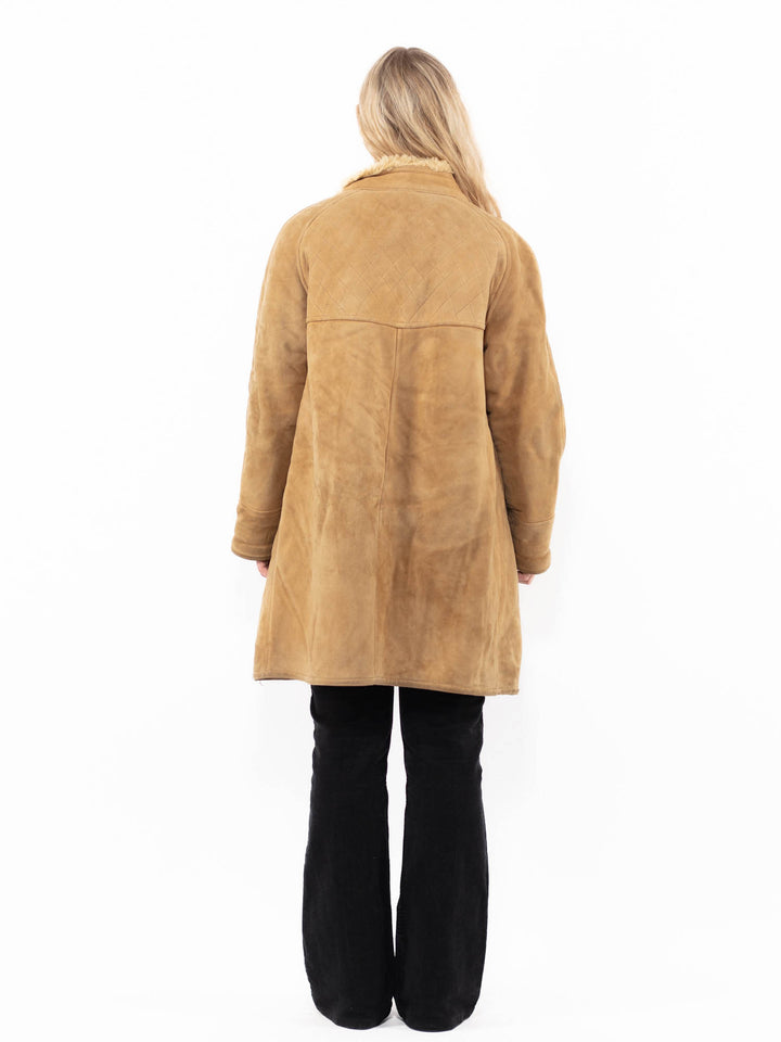 Vintage 80's Women Sheepskin in BeigeA0956