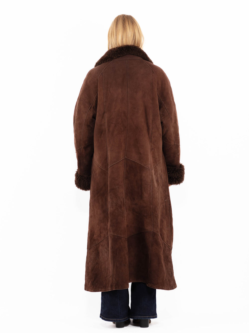 Vintage 80's Women Sheepskin Coat in BrownA0787