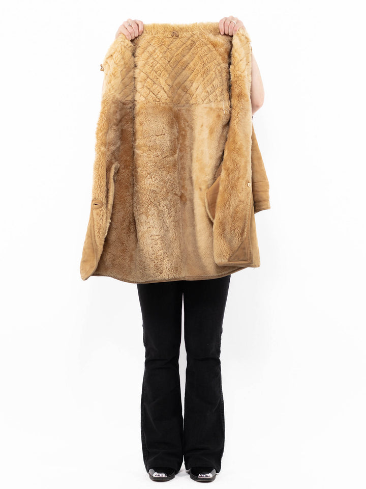 Vintage 80's Women Sheepskin in BeigeA0956