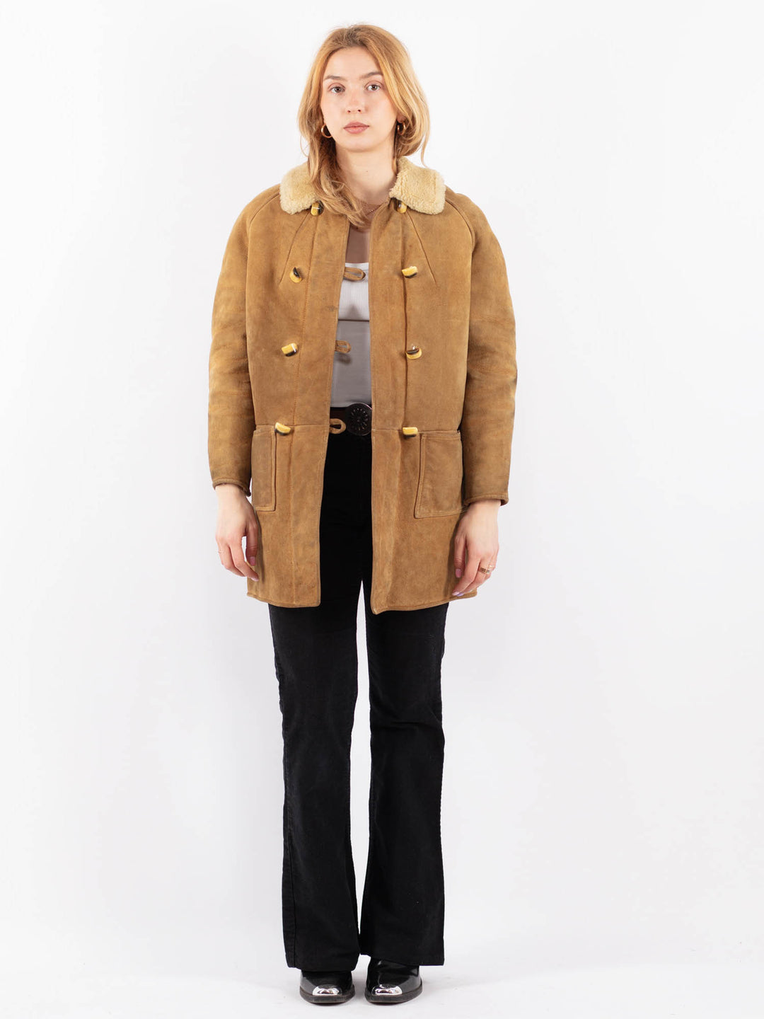 Vintage 80's Women Sheepskin in BeigeV9692
