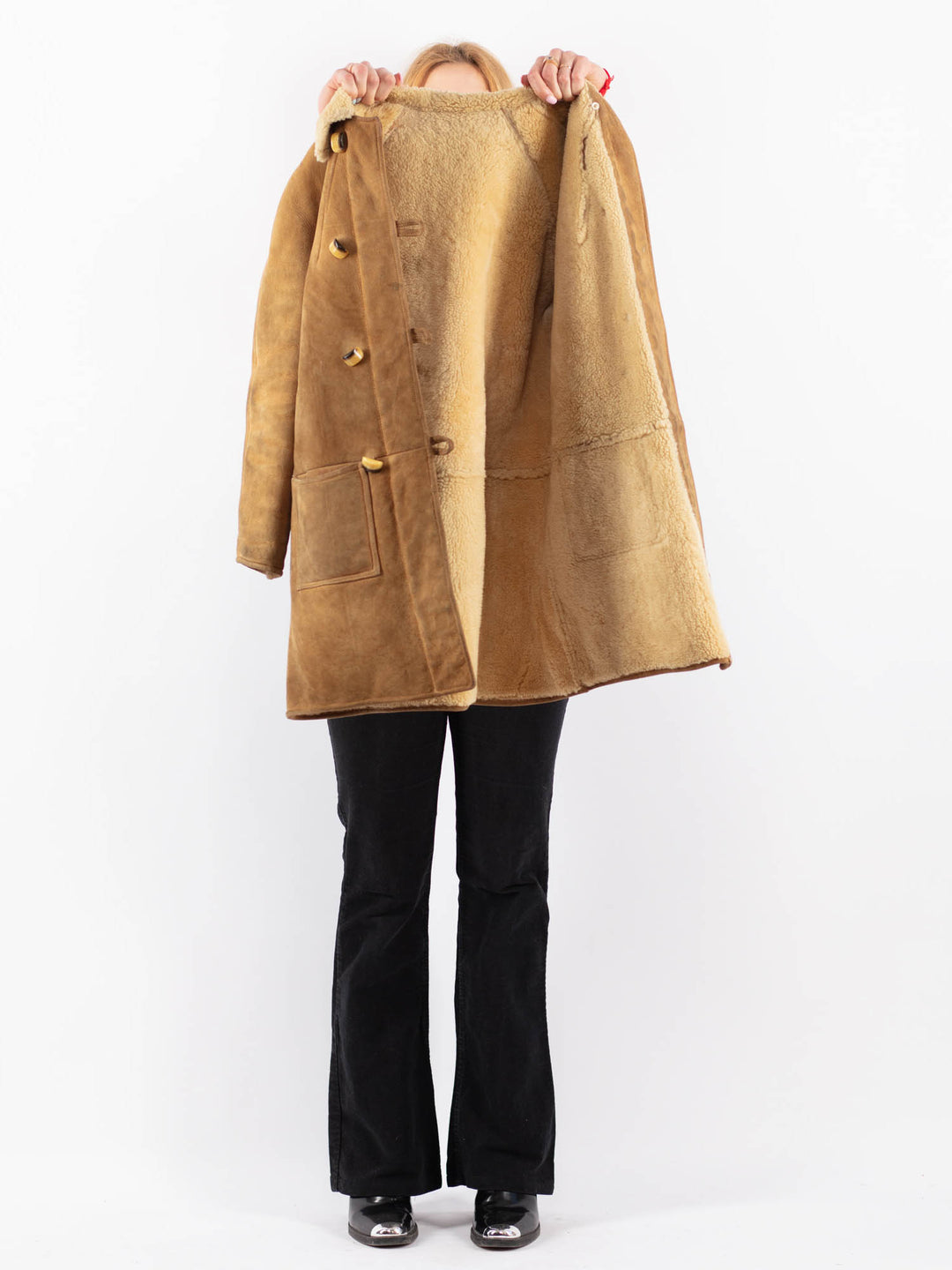 Vintage 80's Women Sheepskin in BeigeV9692