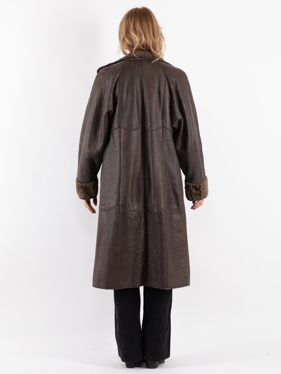 Vintage 80's Women Sheepskin Shearling in Brown