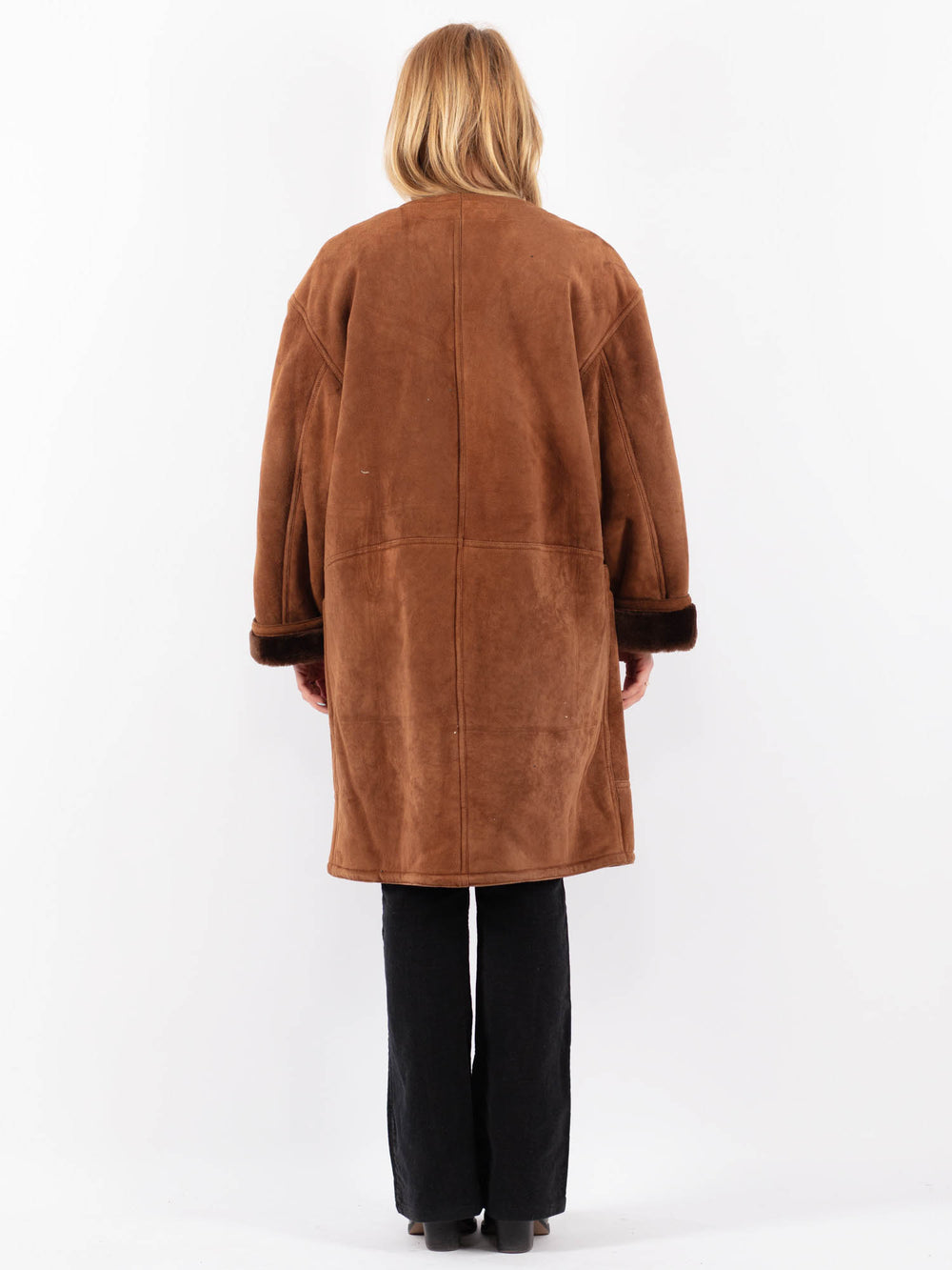 Vintage 80's Women Sheepskin Coat in BrownV9695