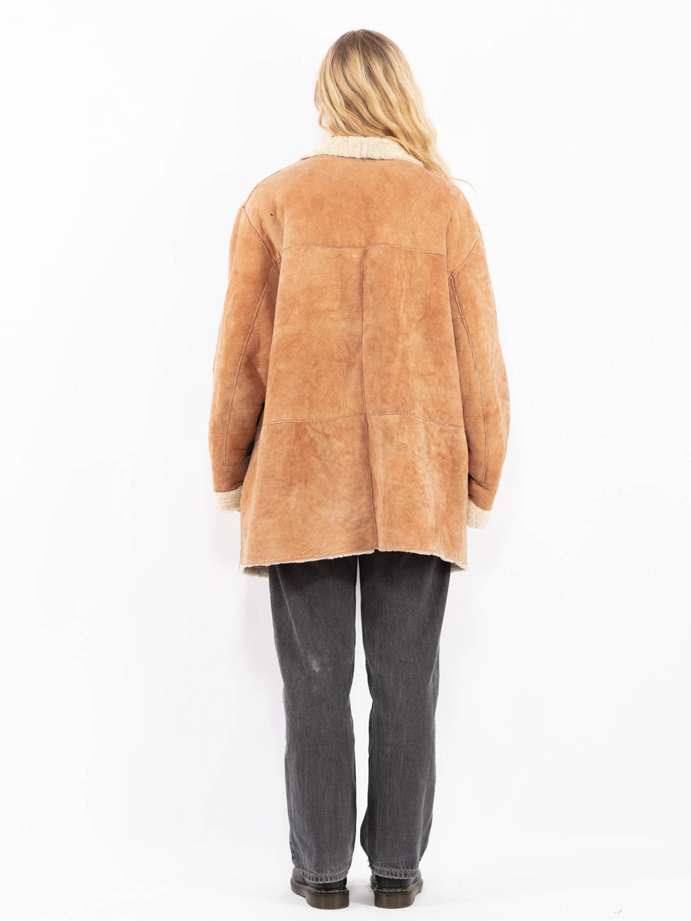 Vintage 80's Women Sheepskin Coat in BrownA0695
