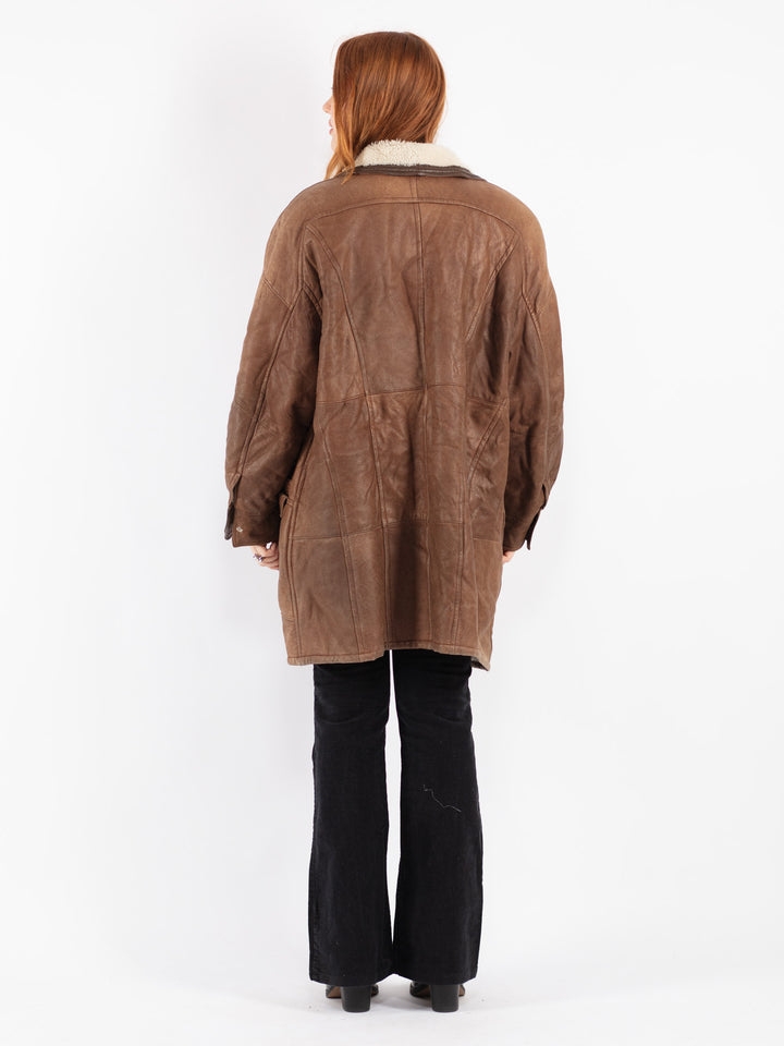Vintage 80's Women Sheepskin Coat in