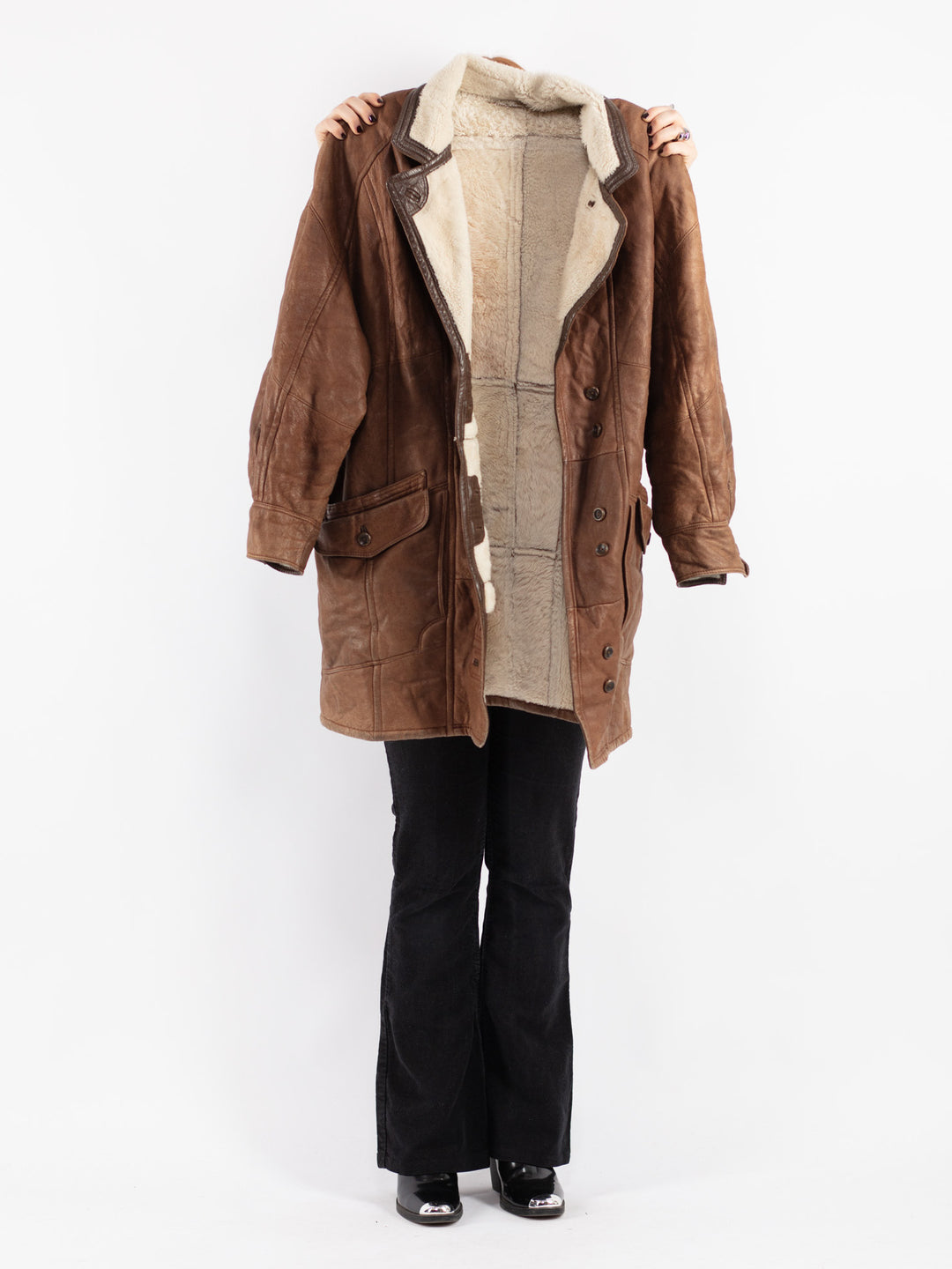 Vintage 80's Women Sheepskin Coat in