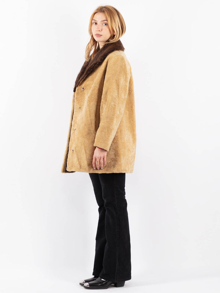 Vintage 80's Women Sheepskin in BeigeV9699