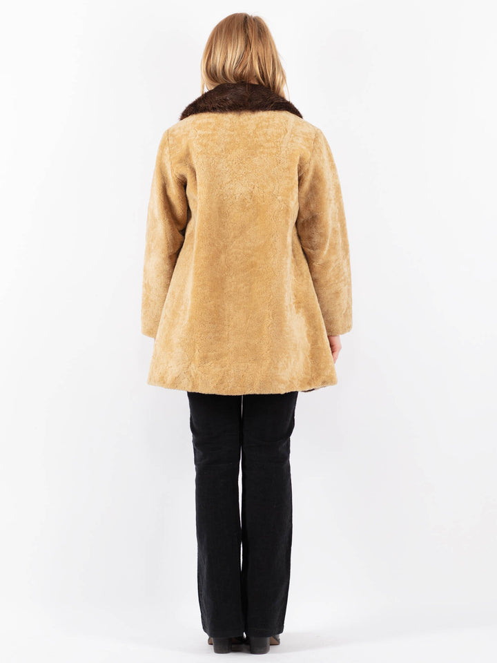 Vintage 80's Women Sheepskin in BeigeV9699