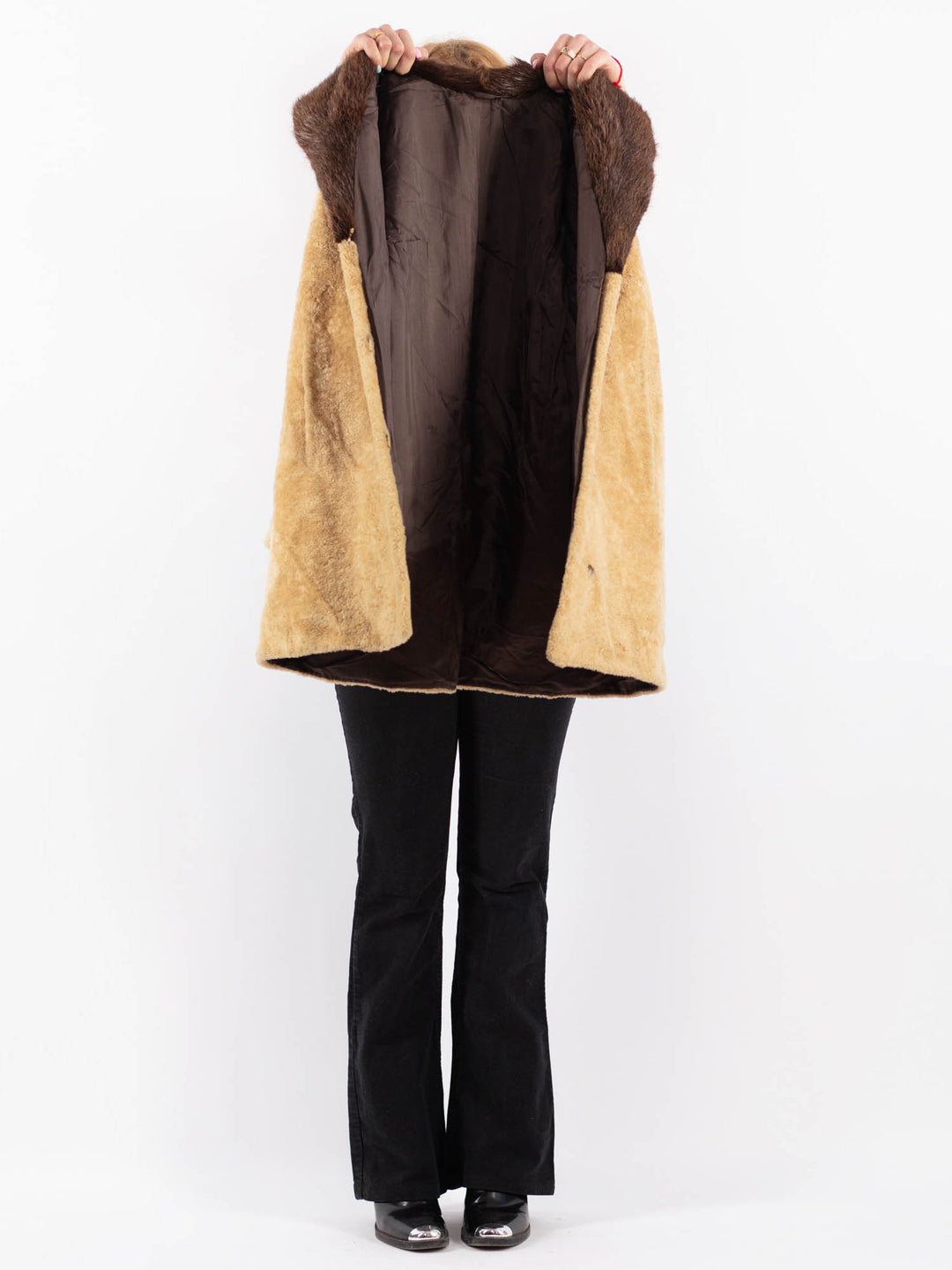 Vintage 80's Women Sheepskin in BeigeV9699
