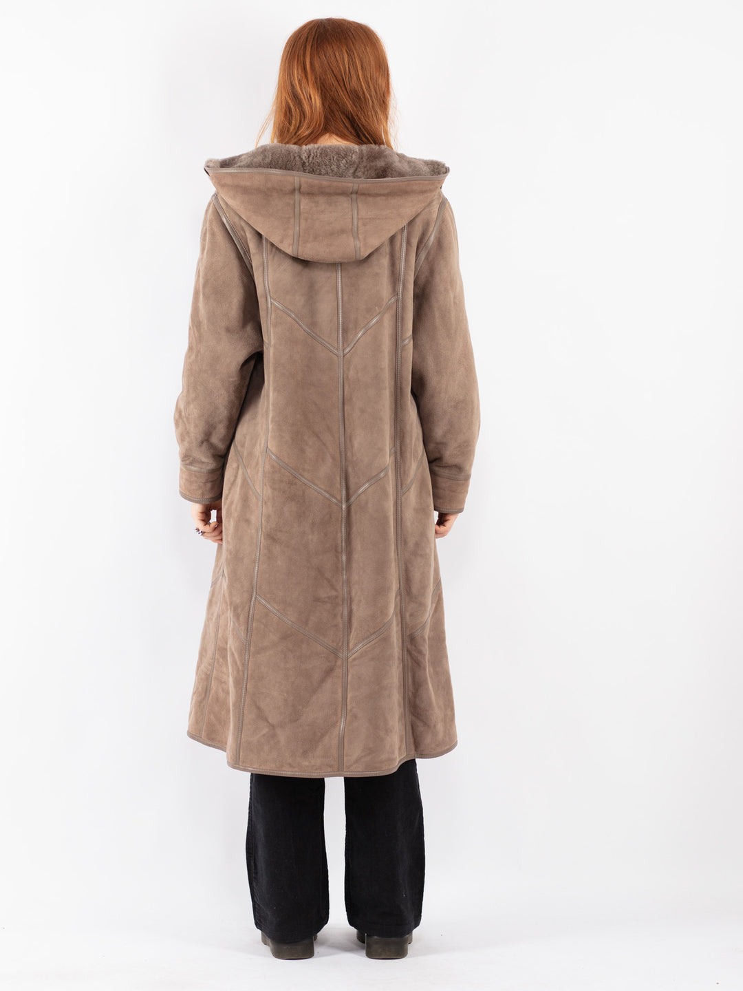 Vintage 80's Women Sheepskin Coat in Beige