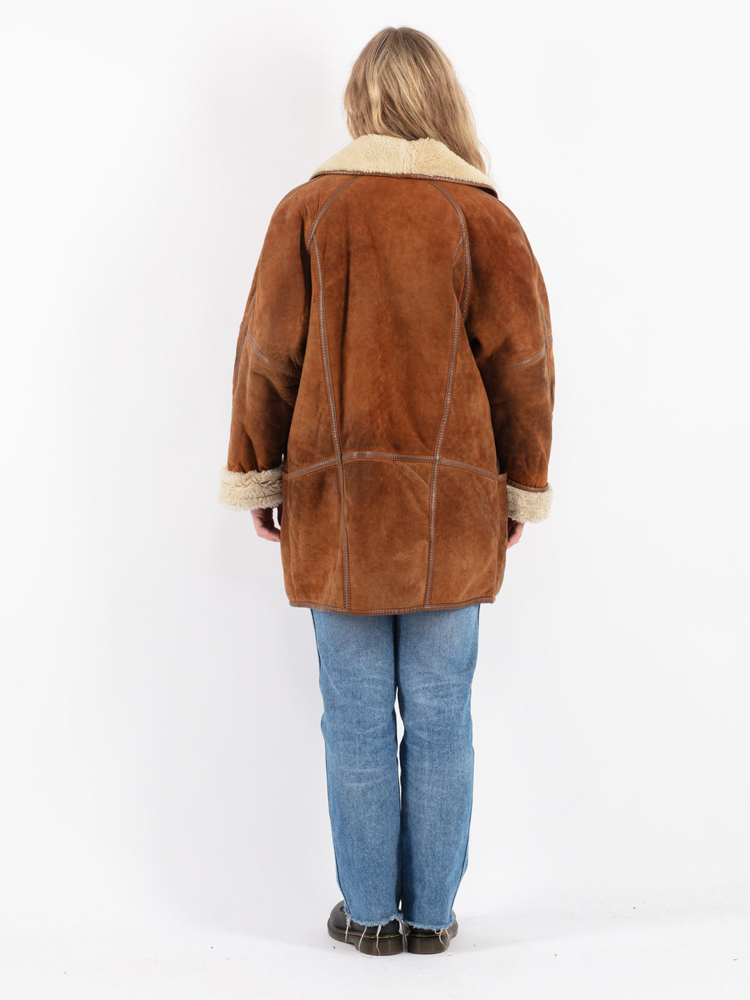 Vintage 80's Women Sheepskin Coat in Brown