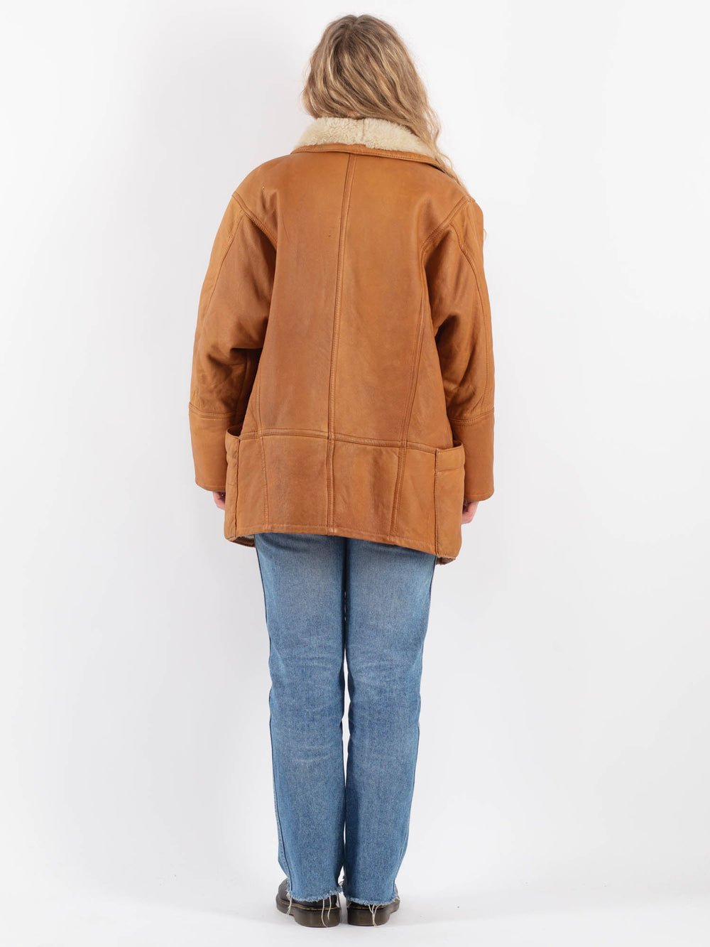 Vintage 80's Women Sheepskin Coat in BrownV9335