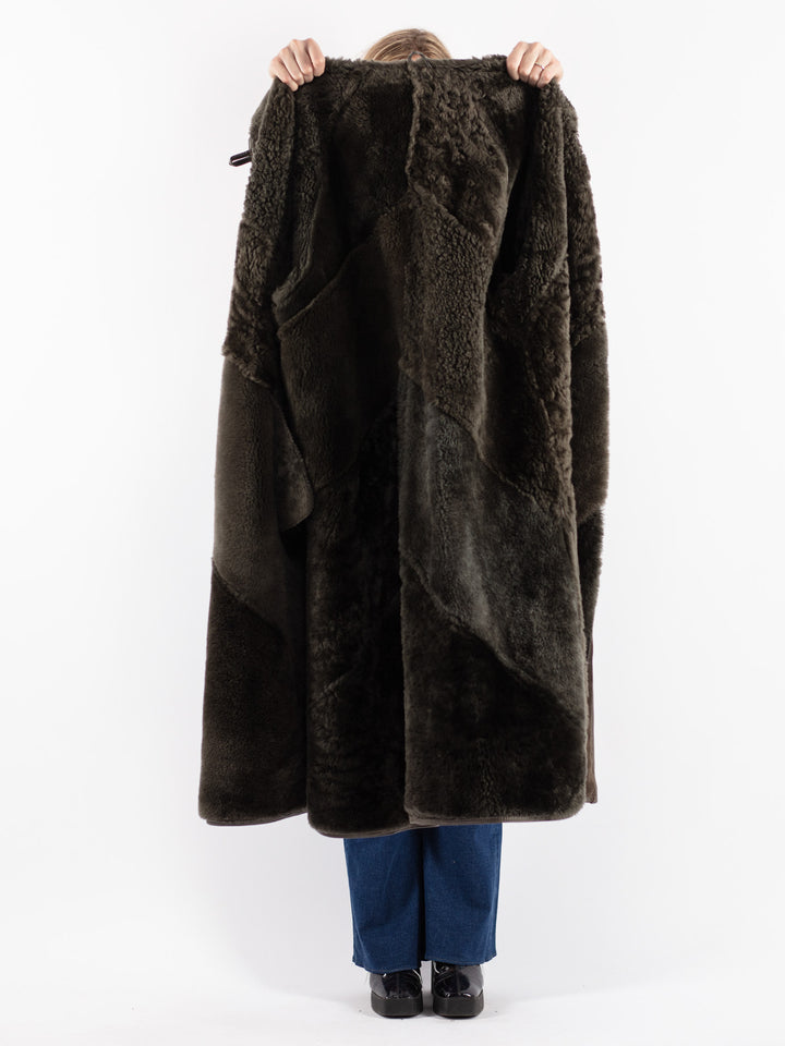 Vintage 80's Women Sheepskin Coat in Brown