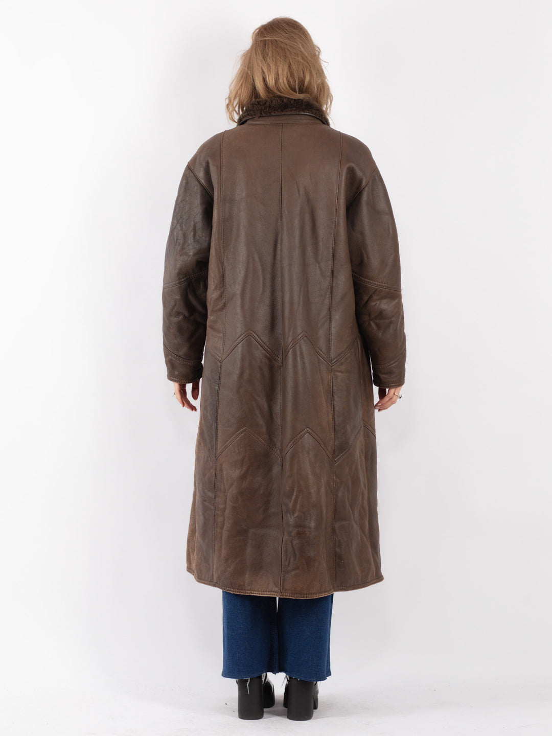 Vintage 80's Women Sheepskin Coat in