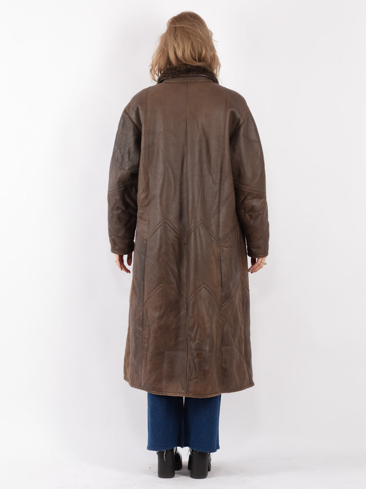 Vintage 80's Women Sheepskin Coat in