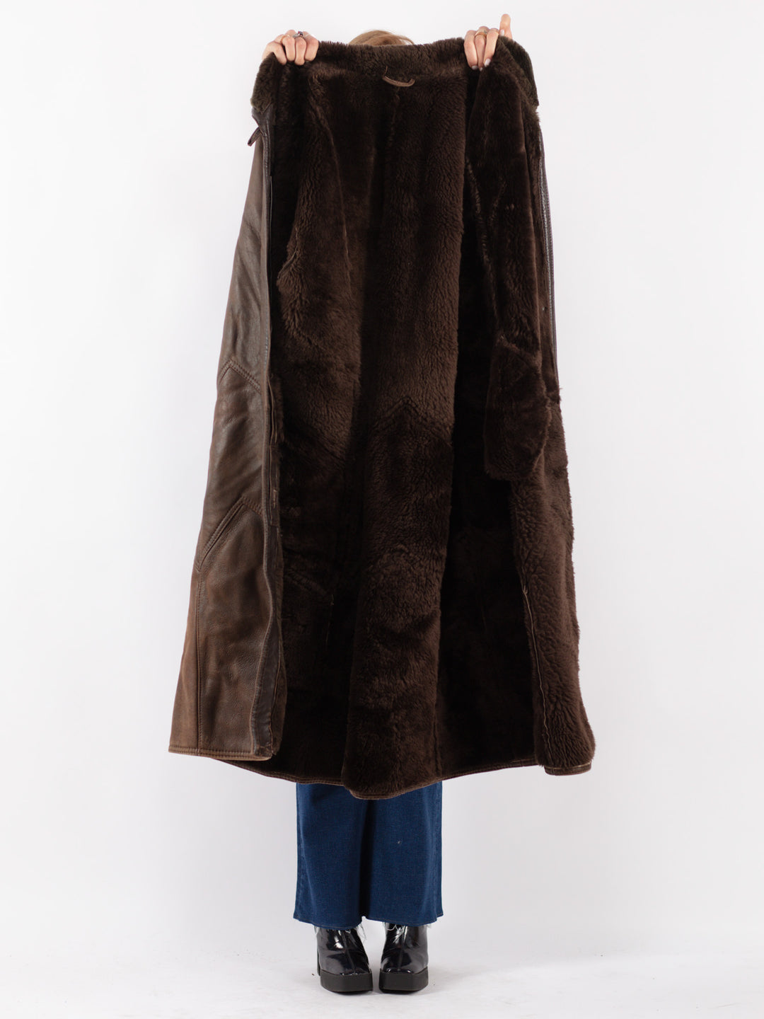 Vintage 80's Women Sheepskin Coat in