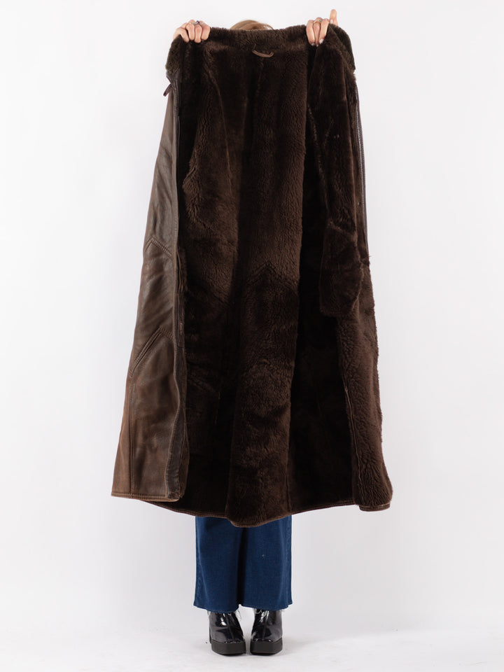 Vintage 80's Women Sheepskin Coat in
