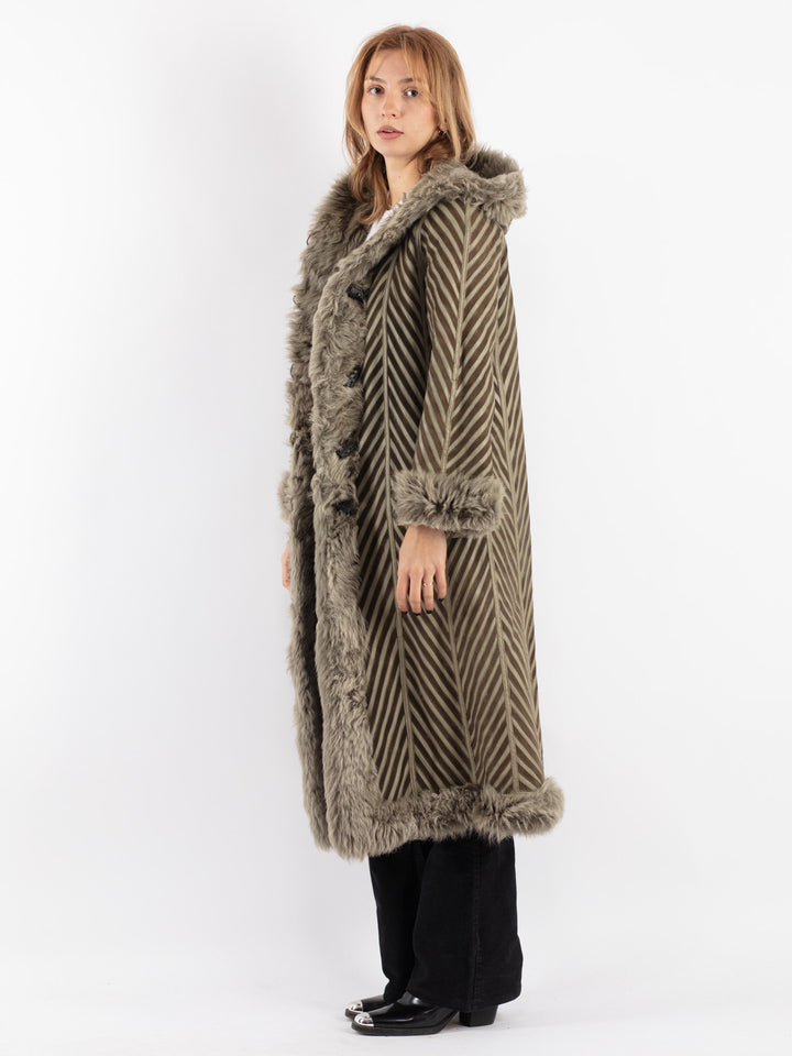 Vintage 80's Women Sheepskin in Green