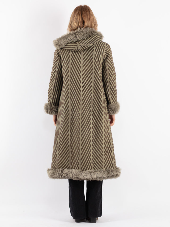 Vintage 80's Women Sheepskin in Green