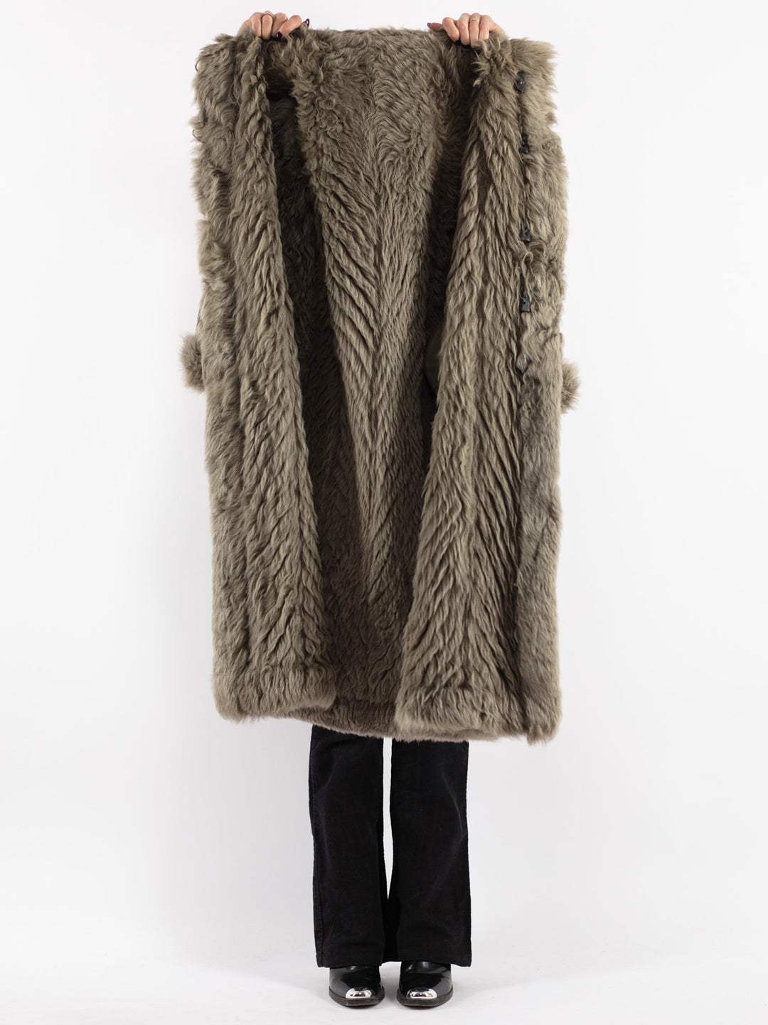 Vintage 80's Women Sheepskin in Green