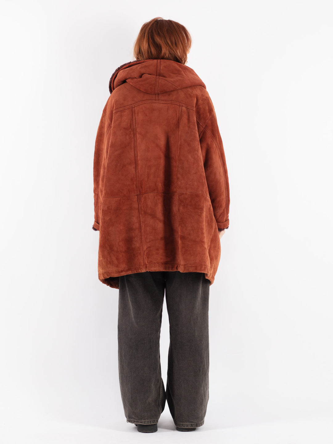 Vintage 80's Women Sheepskin Coat in Brown