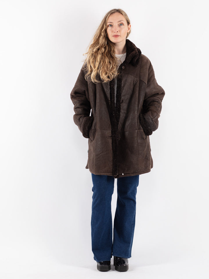 Vintage 80's Women Sheepskin in Brown