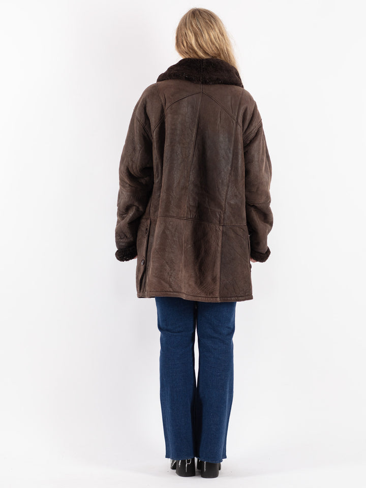 Vintage 80's Women Sheepskin in Brown