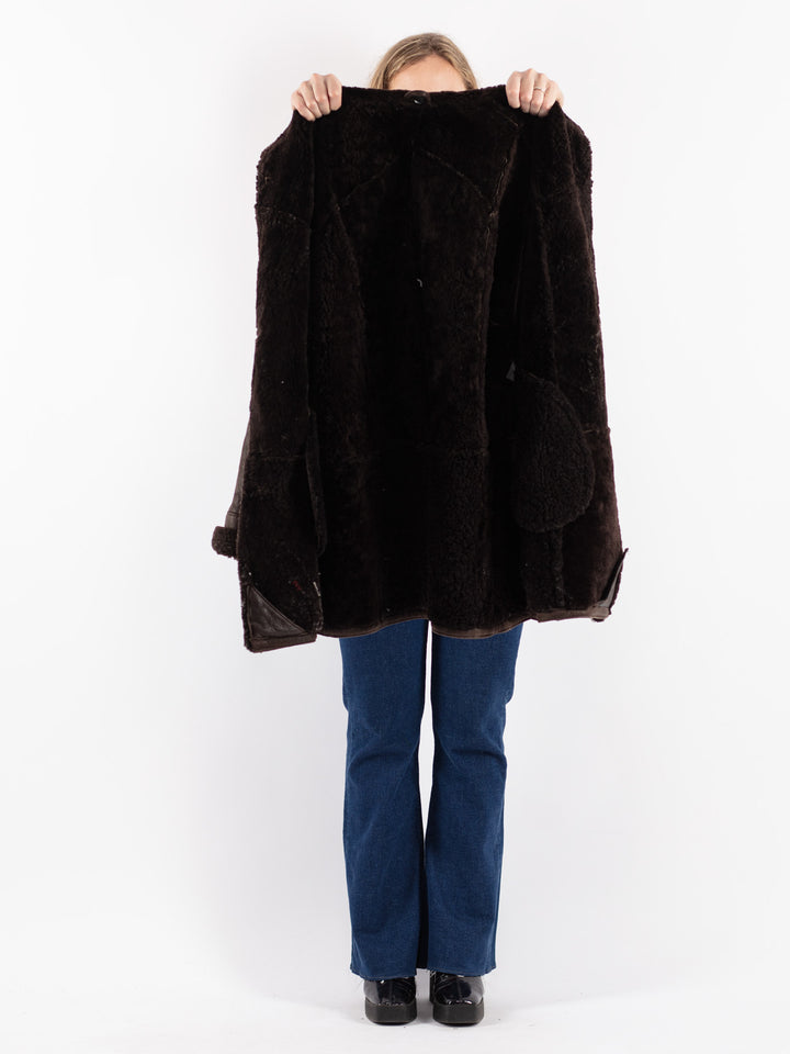 Vintage 80's Women Sheepskin in Brown