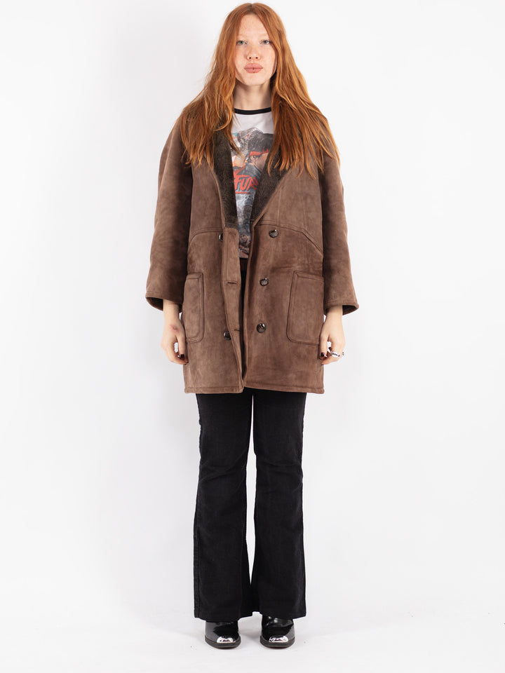 Vintage 80's Women Sheepskin in Beige