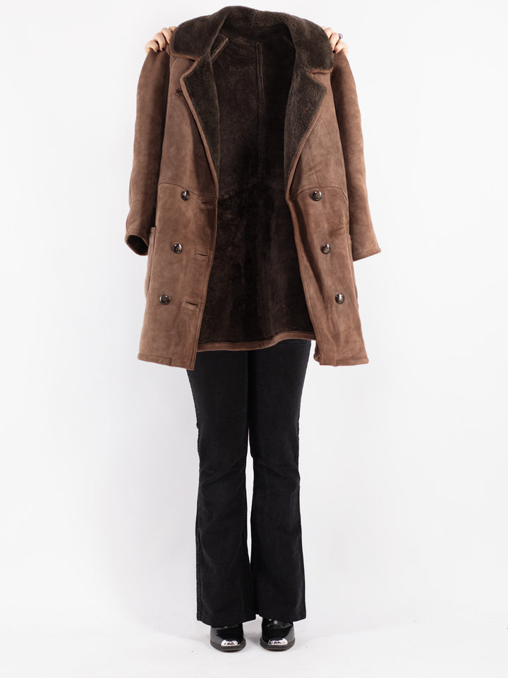 Vintage 80's Women Sheepskin in Beige
