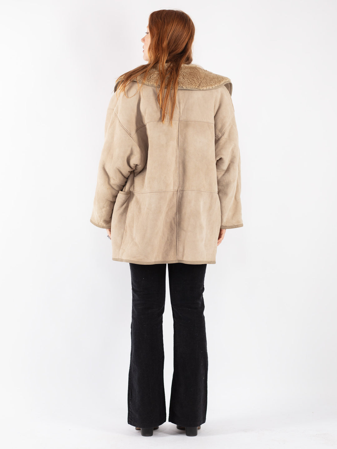 Vintage 90's Women Sheepskin in Beige