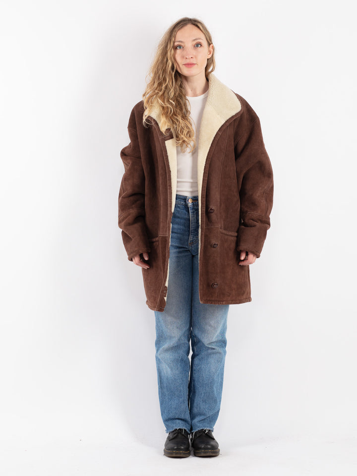 Vintage 80's Women Sheepskin in Brown