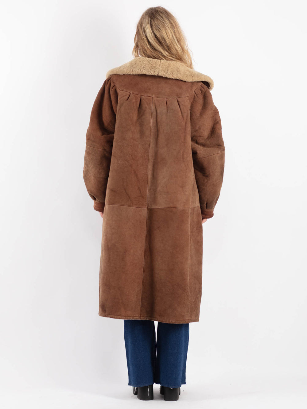 Vintage 80's Women Sheepskin Coat in BrownV9223