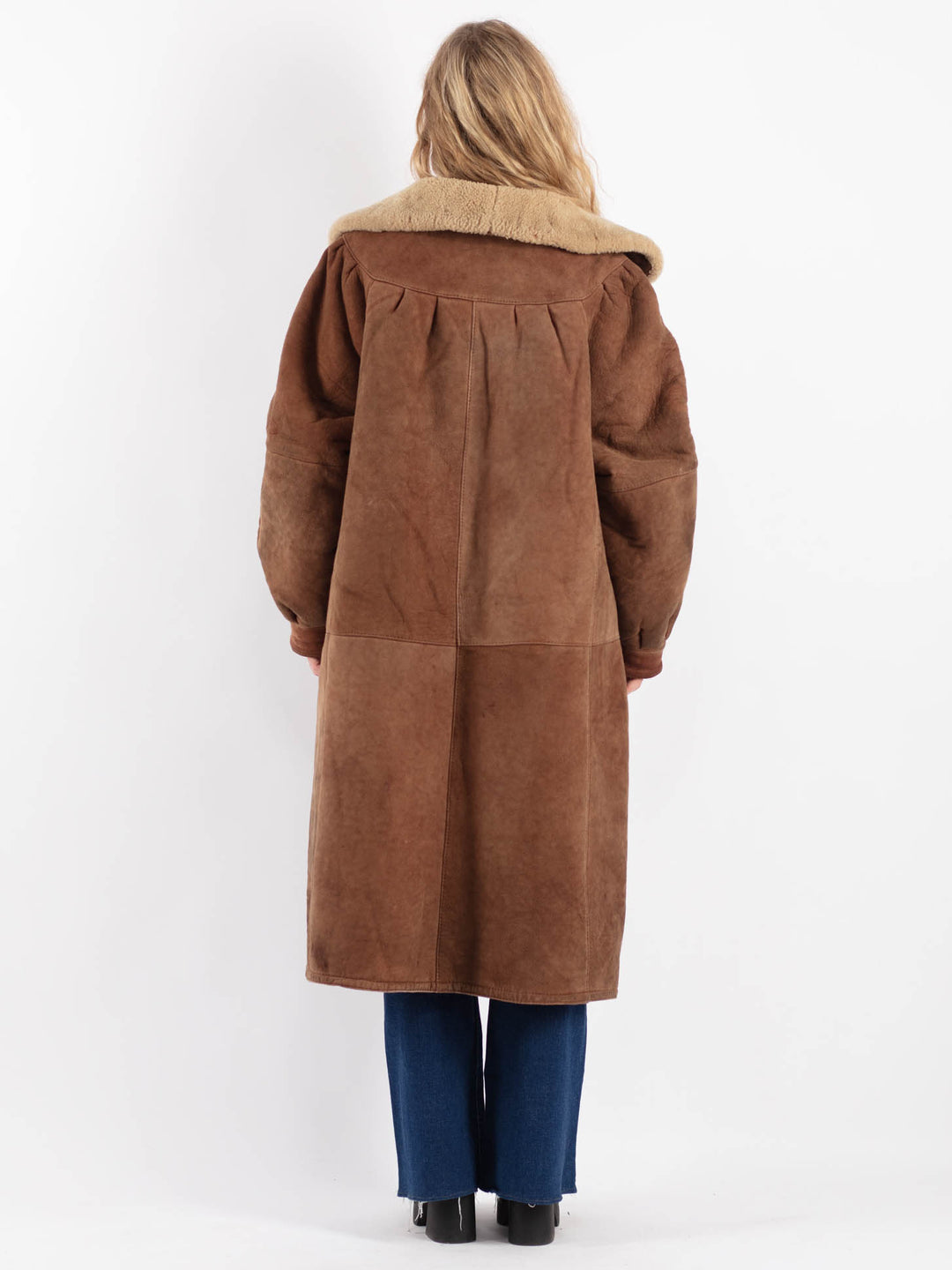 Vintage 80's Women Sheepskin Coat in BrownV9223