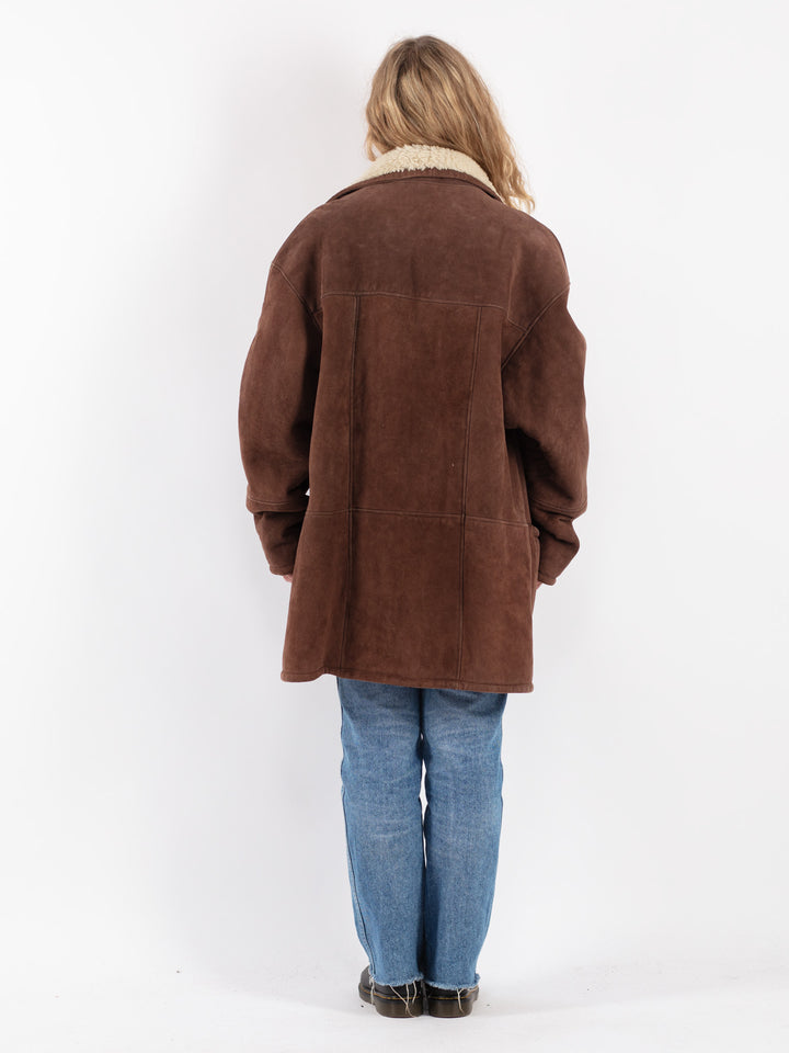 Vintage 80's Women Sheepskin in Brown