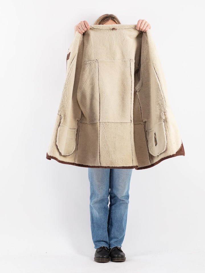 Vintage 80's Women Sheepskin in Brown