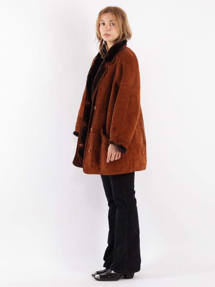 Vintage 80's Women Sheepskin in Brown