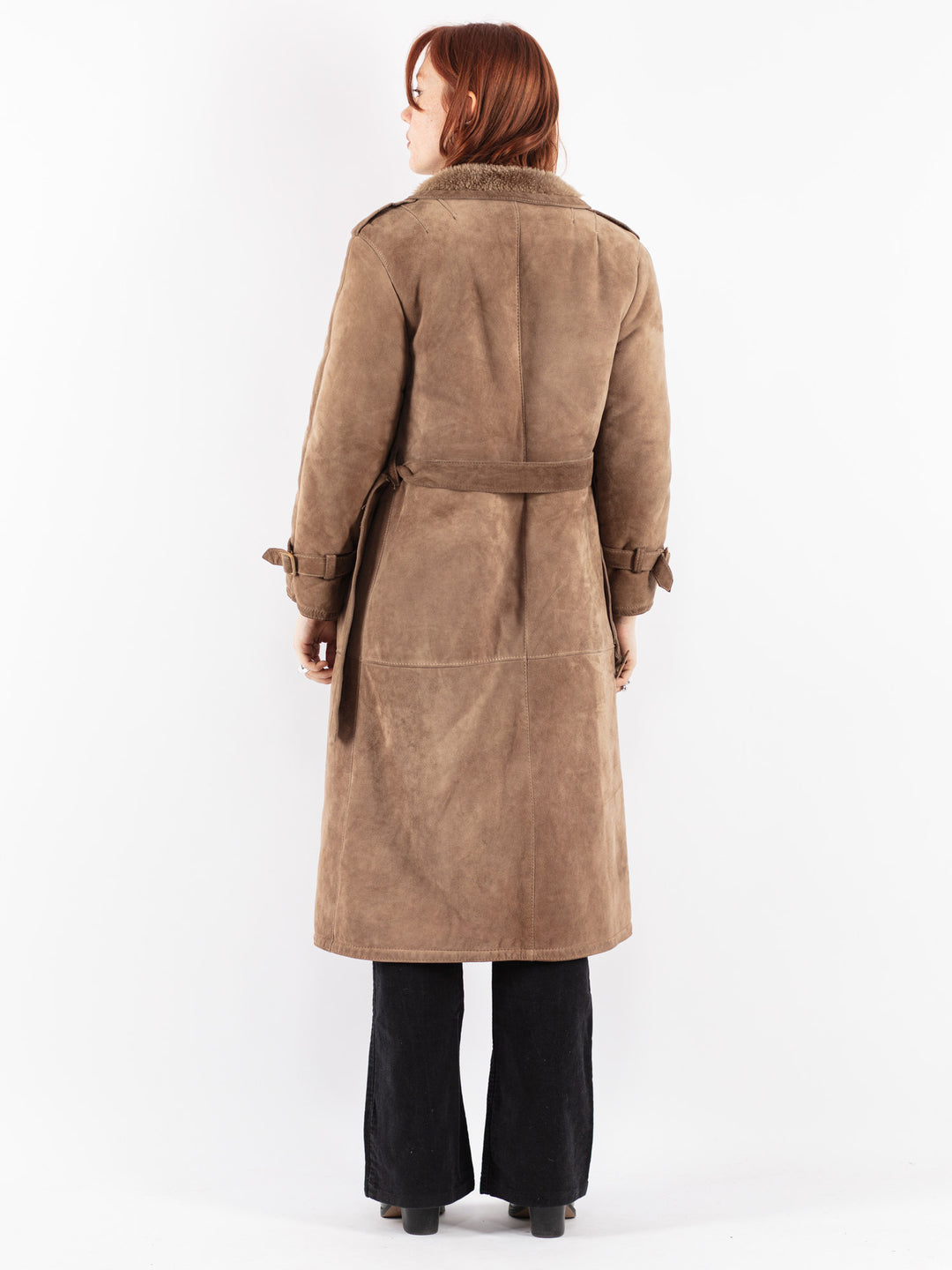 Vintage 80's Women Sheepskin Coat in Beige