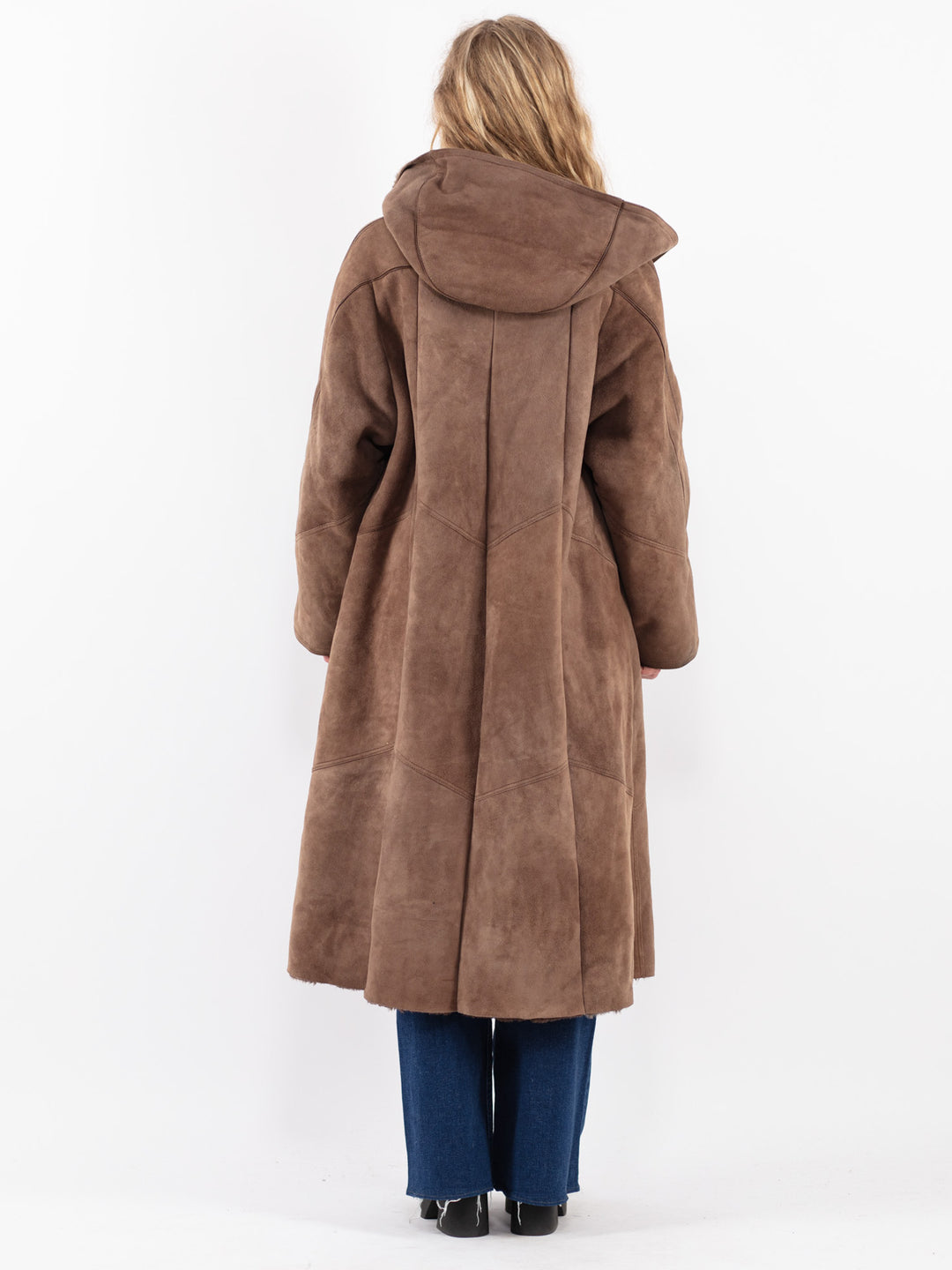 Vintage 80's Women Sheepskin Coat in Brown