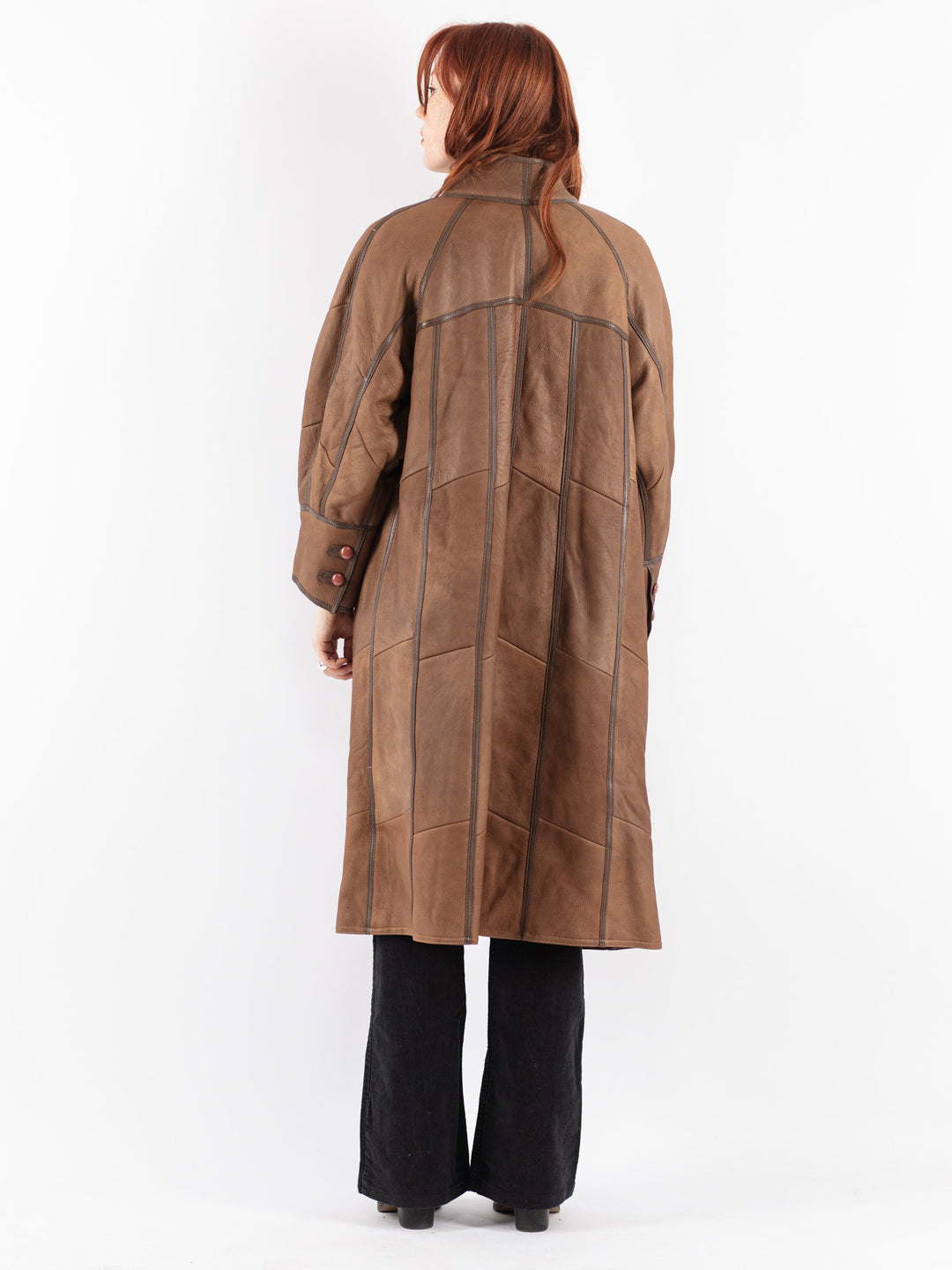 Vintage 80's Women Sheepskin Coat in Brown