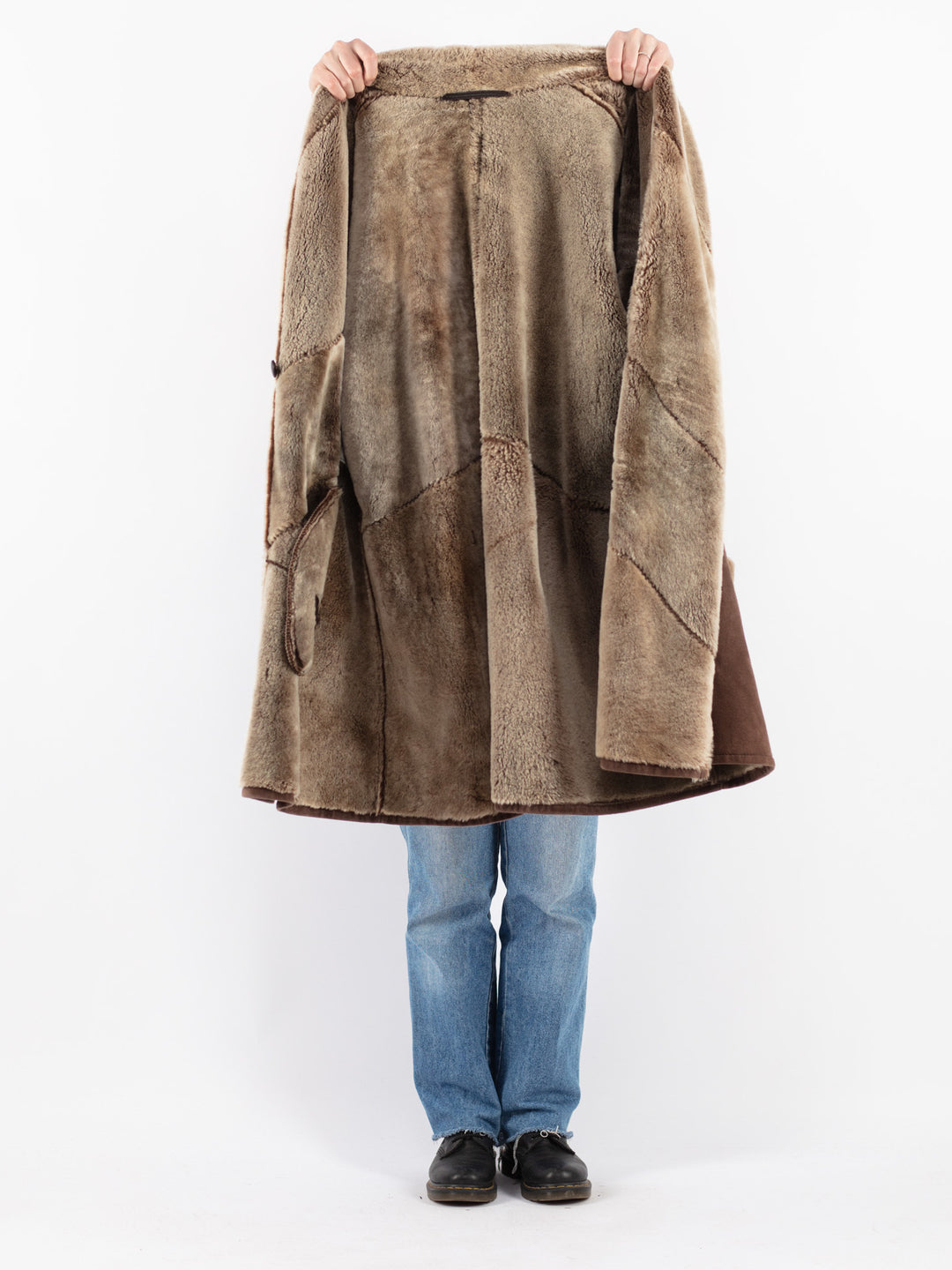Vintage 80's Women Sheepskin Coat in Brown