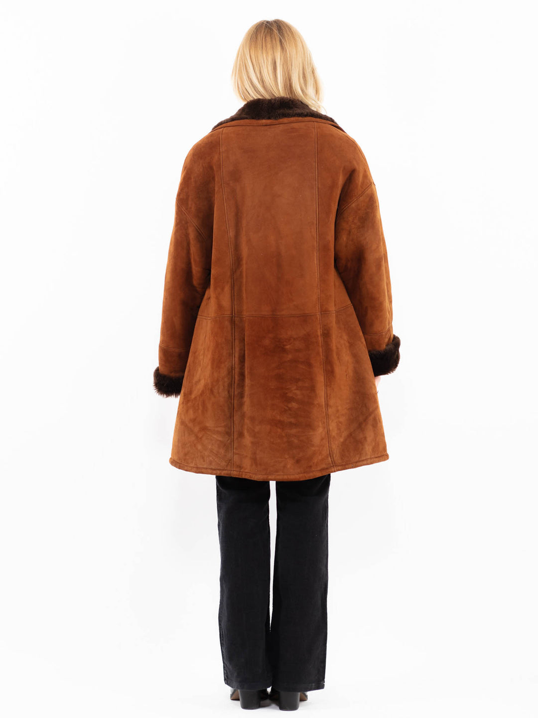 Vintage 80's Women Sheepskin Coat in BrownA0144