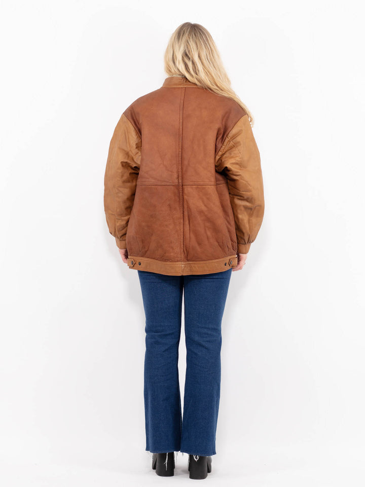 Vintage 80's Women Sheepskin Jacket in BrownA1018